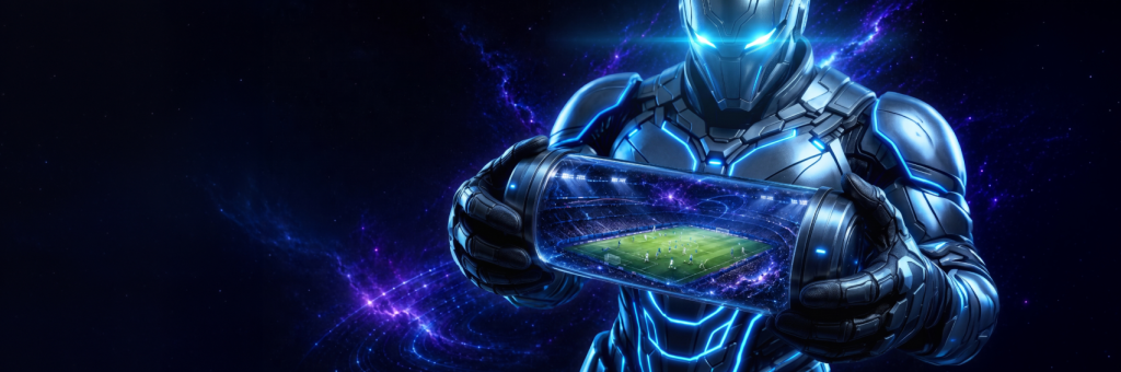 Altair Affiliates banner showing a futuristic football visual for the return of European football